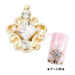 ◆M Petit 原創美甲飾品 A085 寶石-金色X水晶