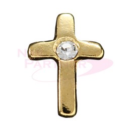 ◆M Petit 小十字架 金×水晶 4×6mm(5個) A140