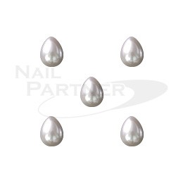 Capri 白色珍珠 雨滴型 6×8mm (20粒)(預購)