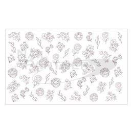 Amaily 彩繪貼紙 3-27 花式花卉 (白)