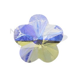 MATIERE 玻璃石 圓型小花 藍色極光6mm (5個)
