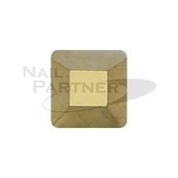 MATIERE 玻璃石 正方型 金屬金色3mm (8個)