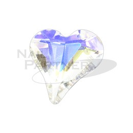 MATIERE 玻璃石 不對稱愛心 藍極光6×7mm (3個)