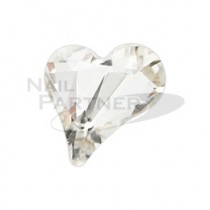 MATIERE 玻璃石 不對稱愛心 透明水晶12×13mm (2個)