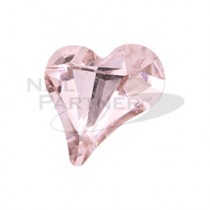 MATIERE 玻璃石 不對稱愛心 淺粉紅8×9mm (3個)