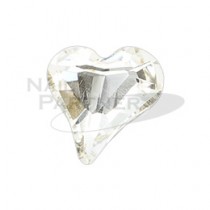 MATIERE 玻璃石 不對稱愛心 透明水晶6×7mm (3個)